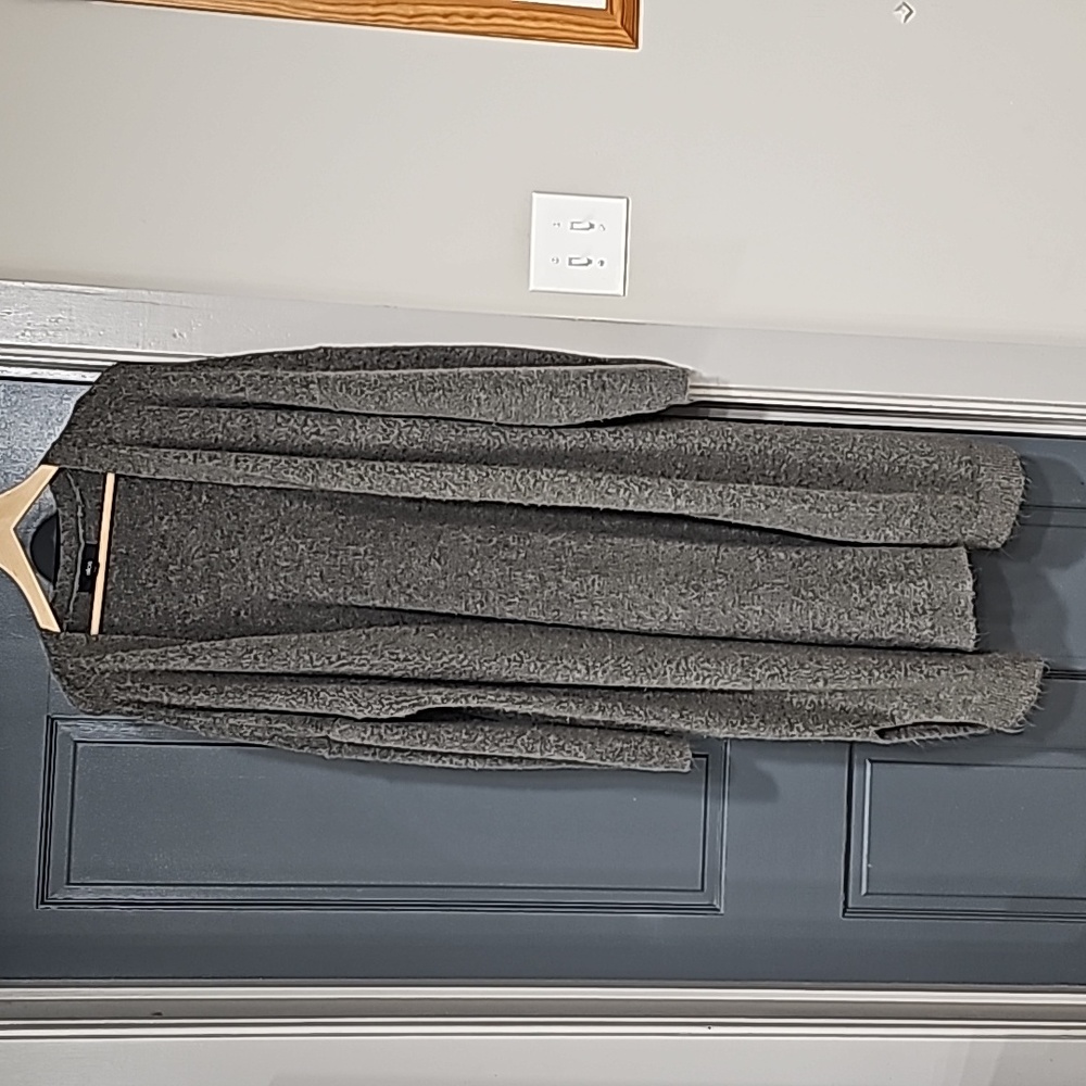 Ellos Sz 1x Gray Duster Sweater mohair & acrylic